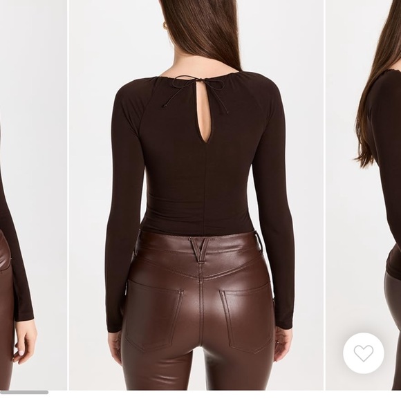 Brown long sleeve key hole top size medium from Shopbop - Picture 3 of 4